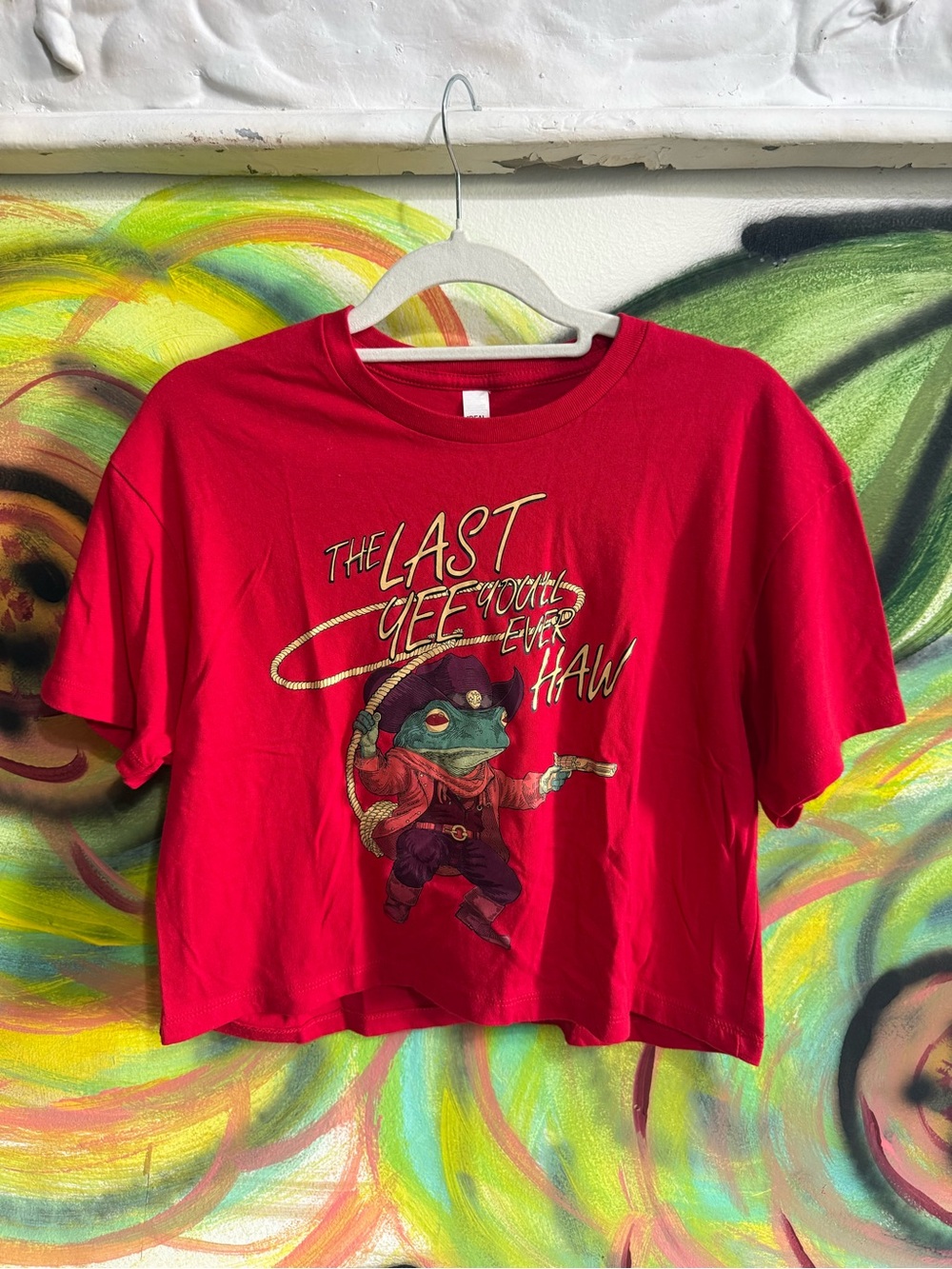 Western Frog Graphic Crop Tee